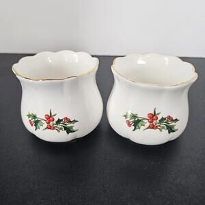 A Cup of Christmas Tea ~ Votive Candle Holder ~ Bone China ~ 1999